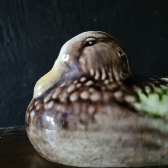 Antique Brush-McCoy Arts & Crafts Duck Flower Frog Majolica Ware - Picture 2 of 8